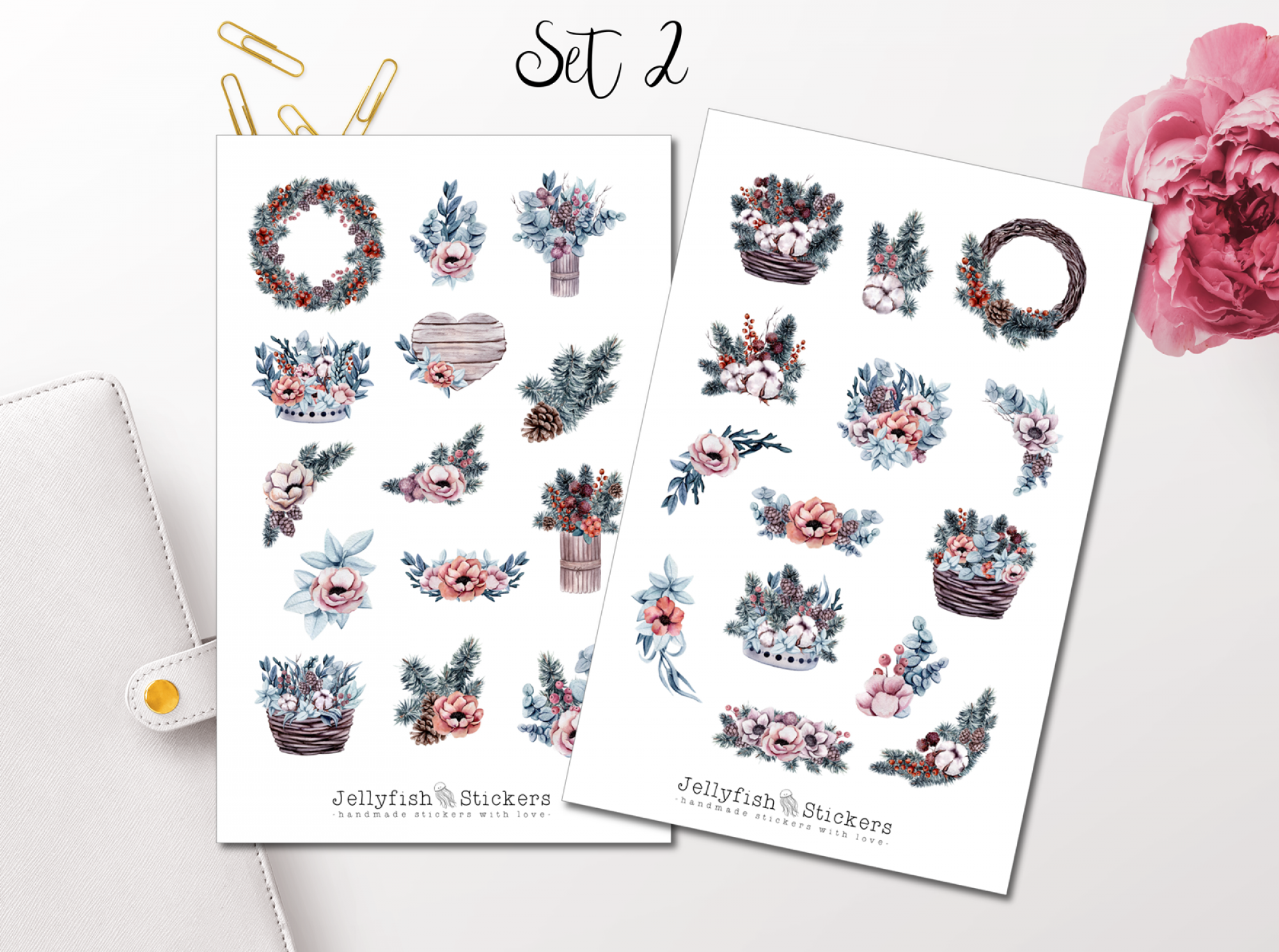 Winter Plants Sticker Set